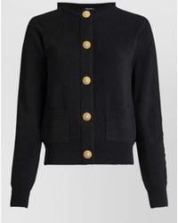 Balmain - Cashmere Cardigan Round Neck Long Sleeves - Lyst