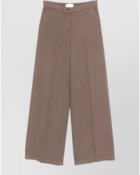 Via Masini 80 - Linen Trousers Wide Leg Belt Loops - Lyst