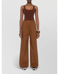 forte_forte - Cotton Trousers Wide Leg Side Pockets - Lyst