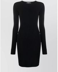 DSquared² - Minimalist Fitted Mini Dress With Curved Hemline - Lyst