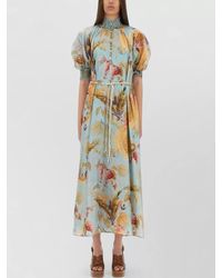 Zimmermann - Silk Ascension Printed High Neck Puff Sleeve Maxi Dress - Lyst