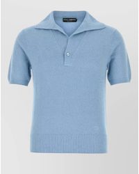 Dolce & Gabbana - Cotton Blend Polo Shirt Short Sleeves Ribbed - Lyst