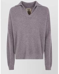 Uma Wang - Raccoon Wool Long Sleeve Polo Jumper - Lyst