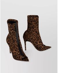 Gianvito Rossi - Ankle Boots With Leopard Print And Pvc Panel - Lyst