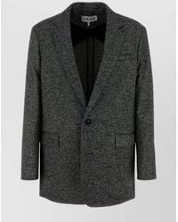 Loewe - Two-Tone Wool Blend Tailored Jacket - Lyst
