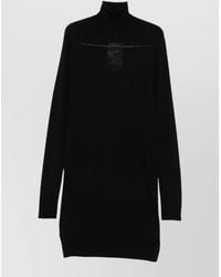 TOTEME - Wool Silk Turtleneck Long-Sleeve Midi Knitted Dress - Lyst