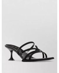 Sergio Rossi - Suede Leather Mules Sandals Curved Heel - Lyst
