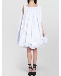 Jacquemus - Striped Off-The-Shoulder Draped Gathered Balloon-Hem Midi Dress - Lyst