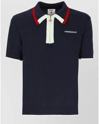 CASABLANCA - Merino Wool Fine-Knit Short-Sleeve Polo Shirt - Lyst