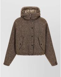 Brunello Cucinelli - Virgin Wool Down Tweed Oversized Puffer Jacket - Lyst