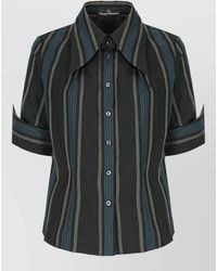 Vivienne Westwood - Striped Embroidered Short-Sleeve Shirt - Lyst