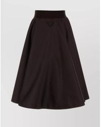 Prada - Flared High-Waisted Midi Skirt - Lyst