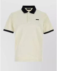 Prada - Piquet Polo Shirt Chest Pocket Contrasting Collar - Lyst