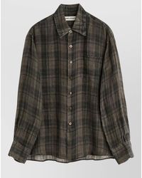 Our Legacy - Linen Checked Long-Sleeve Shirt - Lyst