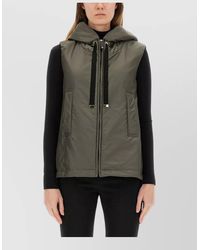 Max Mara - Hooded Sleeveless Quilted Vest Greengo - Lyst