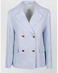 Max Mara - Double Breasted Suit Jacket Notched Lapels - Lyst