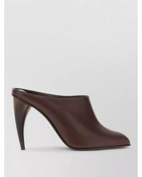 McQueen - Leather Mules Cone Heel Peep Toe Design - Lyst