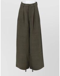 Uma Wang - Viscose Linen Wide-Leg Trousers - Lyst