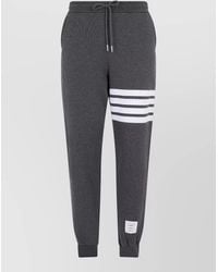 Thom Browne - Loopback Stripe Cotton Sports Pants - Lyst