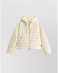 Woolrich - Short Down Jacket With Hood And Quilted Pattern - Lyst