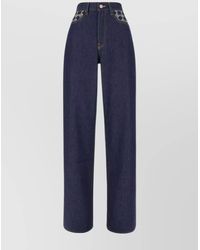 Amiri - Cotton Denim Trousers With Belt Loops And Contrast Stitching - Lyst