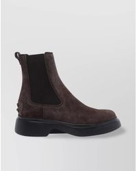 Tod's - Suede Ankle Boots With Elastic Side Panels - Lyst