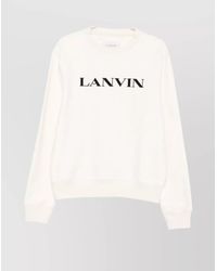Lanvin - Cotton Logo-Embroidered Crewneck Sweatshirt - Lyst