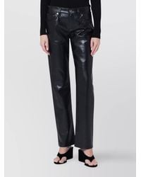 Agolde - Faux Leather Low-Rise Slim Straight Trousers - Lyst