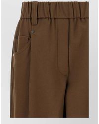 Brunello Cucinelli - Stretch Cotton Mid-Rise Tapered Tailored Trousers - Lyst
