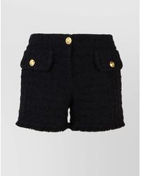 Versace - Bouclé Tweed Thigh-Length Shorts - Lyst