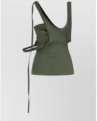 The Attico - Asymmetric Ribbed Strappy Sleeveless Top - Lyst