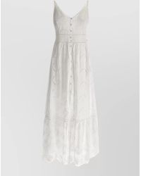 Guess - Dress Tiered Skirt V Neckline Sleeveless - Lyst