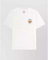 CASABLANCA - Printed Organic Cotton Crewneck T-Shirt - Lyst