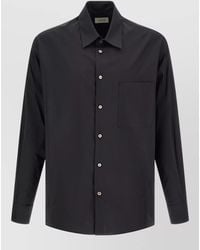 Lemaire - Silk Cotton Shirt Button Down Collar - Lyst