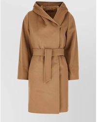 Max Mara - Hooded Belted Wool Coat - Lyst