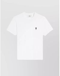 Ami Paris - Cotton Logo-Embroidered T-Shirt - Lyst