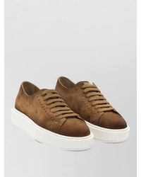 Santoni - Leather Low-Top Sneakers - Lyst