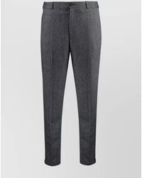 Moncler - Tweed Wool Blend Trousers With Creased Design - Lyst