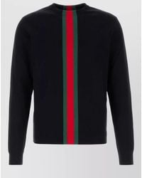 Gucci - Crew Neck Cotton Sweater Striped Design - Lyst
