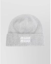 Miu Miu - Soft Textured Ribbed Cuff Hats Collection - Lyst