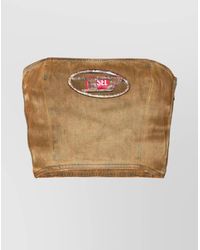 DIESEL - Denim Strapless Cropped Top - Lyst