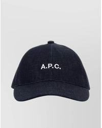 A.P.C. - Denim Logo Baseball Cap - Lyst