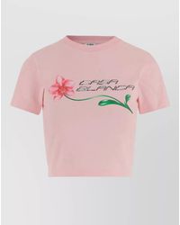CASABLANCA - Cropped Organic Cotton Logo-Print T-Shirt - Lyst