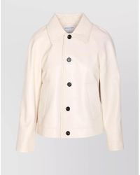 Bottega Veneta - Leather Fitted Jacket - Lyst