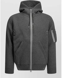 Sacai - Hooded Zip Sweatshirt Regular Fit Pockets - Lyst