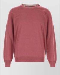 Brunello Cucinelli - Wool Blend Crew Neck Sweater Long Sleeves - Lyst