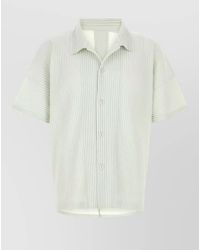 Homme Plissé Issey Miyake - Polyester Shirt Short Sleeves Vertical Stripes - Lyst