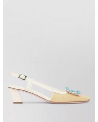 Roger Vivier - Sling Back Pumps Block Heel Embellishment - Lyst