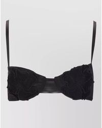Elisabetta Franchi - Bra Top Sheer Back Floral Applique Straps - Lyst