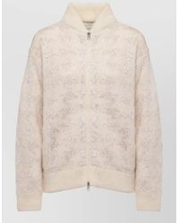 Panicale - Embroidered Mohair-Blend Zip-Up Cardigan - Lyst